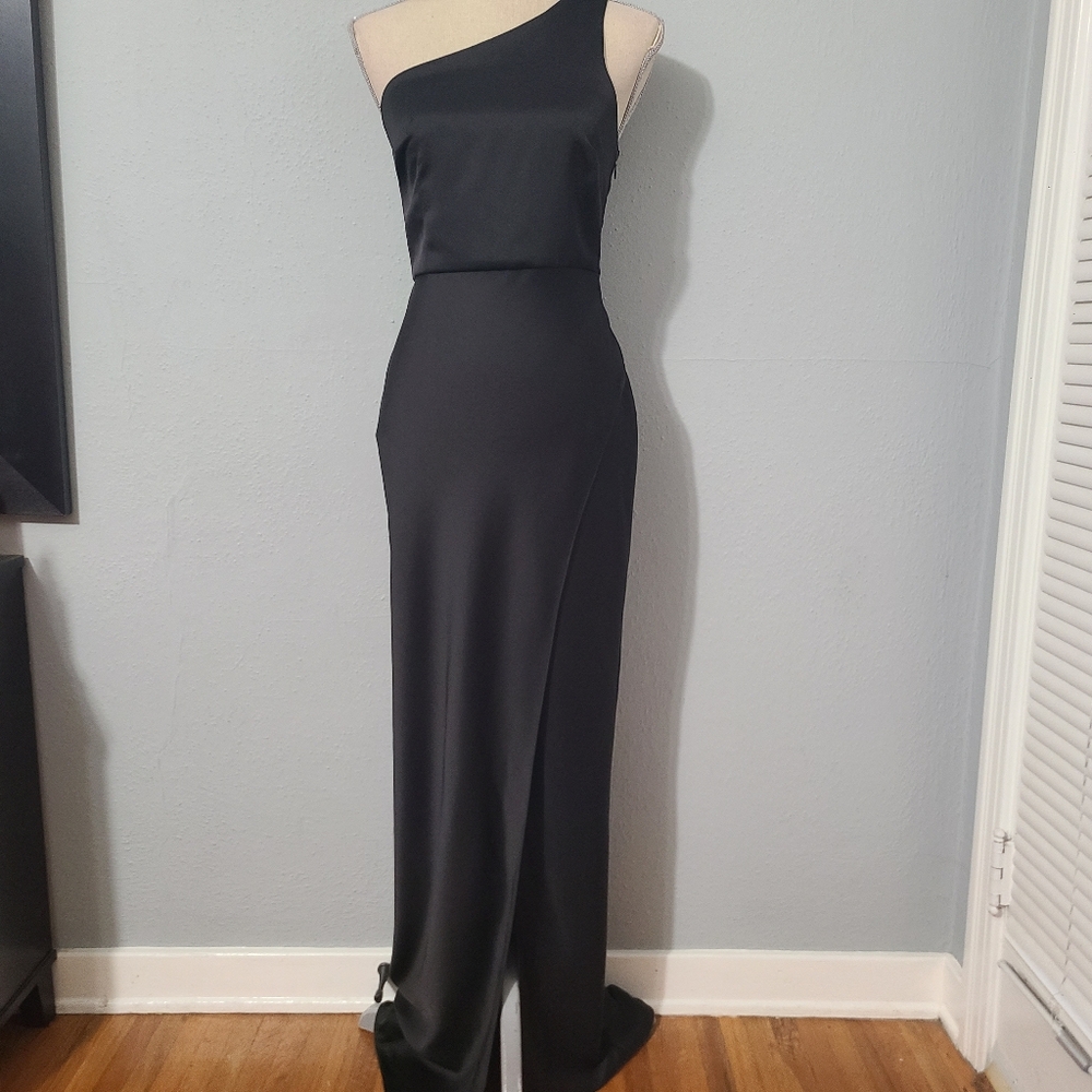BHLDN Black Satin Dress‎ NWT Size 2